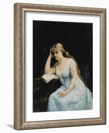 Young Woman Reading-Maria Konstantinovna Bashkirtseva-Framed Giclee Print