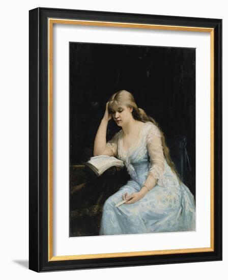 Young Woman Reading-Maria Konstantinovna Bashkirtseva-Framed Giclee Print