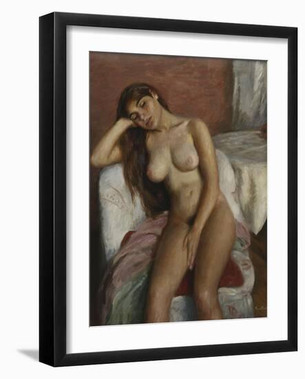 Young Woman Relaxing; Jeune Femme Se Reposant-Ramon Pichot Girones-Framed Giclee Print