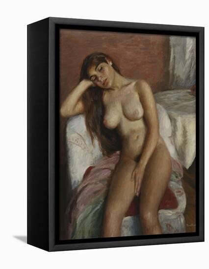 Young Woman Relaxing; Jeune Femme Se Reposant-Ramon Pichot Girones-Framed Premier Image Canvas