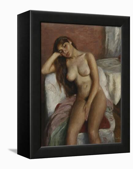 Young Woman Relaxing; Jeune Femme Se Reposant-Ramon Pichot Girones-Framed Premier Image Canvas