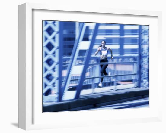 Young Woman Running-null-Framed Photographic Print