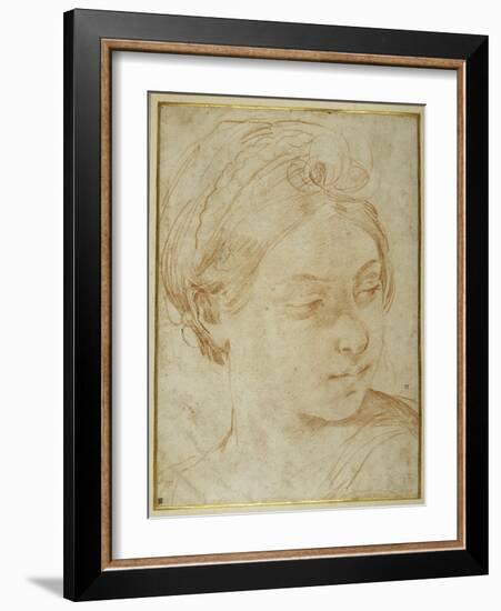Young Woman's Head, Turned to Glance over Her Left Shoulder-Guido Reni-Framed Giclee Print