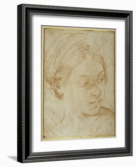 Young Woman's Head, Turned to Glance over Her Left Shoulder-Guido Reni-Framed Giclee Print