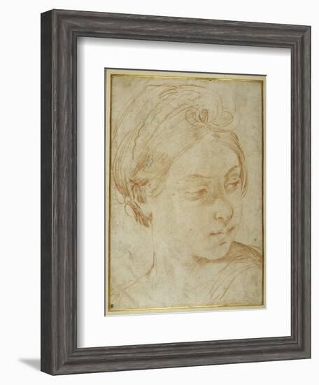 Young Woman's Head, Turned to Glance over Her Left Shoulder-Guido Reni-Framed Giclee Print