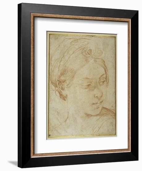 Young Woman's Head, Turned to Glance over Her Left Shoulder-Guido Reni-Framed Giclee Print