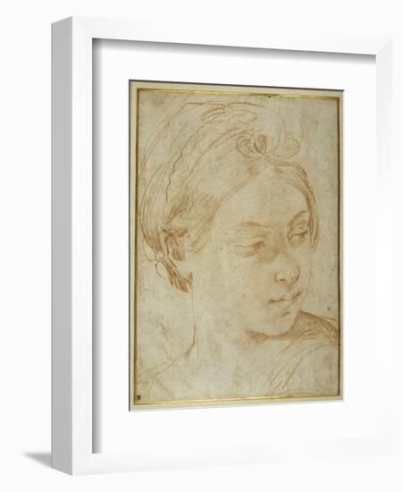 Young Woman's Head, Turned to Glance over Her Left Shoulder-Guido Reni-Framed Giclee Print