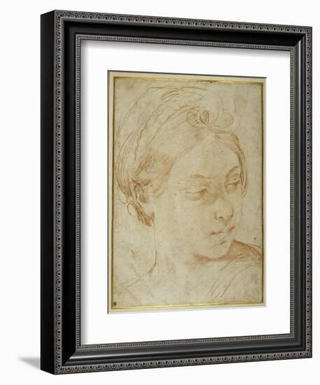 Young Woman's Head, Turned to Glance over Her Left Shoulder-Guido Reni-Framed Giclee Print