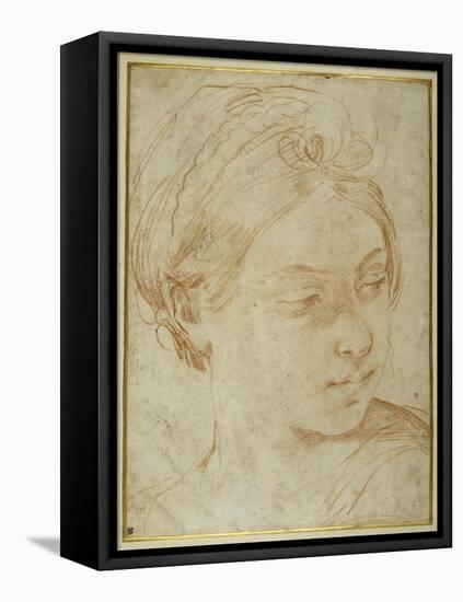 Young Woman's Head, Turned to Glance over Her Left Shoulder-Guido Reni-Framed Premier Image Canvas