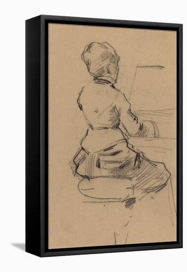 Young Woman Seated at a Piano [verso], c.1890-Jean Louis Forain-Framed Premier Image Canvas