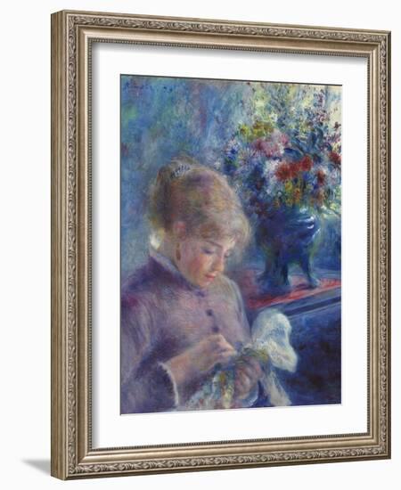 Young Woman Sewing, 1879-Pierre Auguste Renoir-Framed Giclee Print