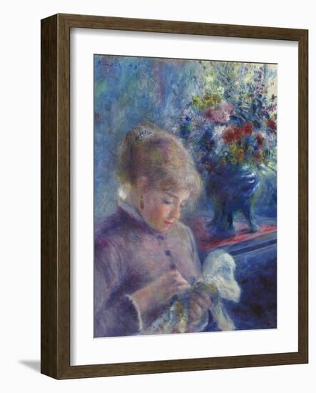 Young Woman Sewing, 1879-Pierre Auguste Renoir-Framed Giclee Print