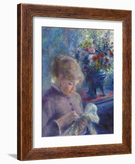 Young Woman Sewing, 1879-Pierre Auguste Renoir-Framed Giclee Print