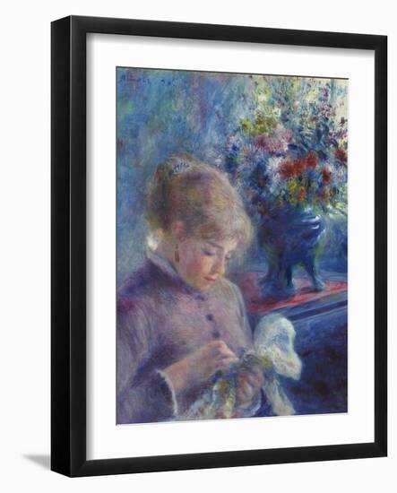 Young Woman Sewing, 1879-Pierre Auguste Renoir-Framed Giclee Print