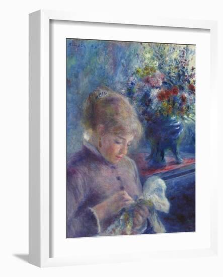 Young Woman Sewing, 1879-Pierre Auguste Renoir-Framed Giclee Print