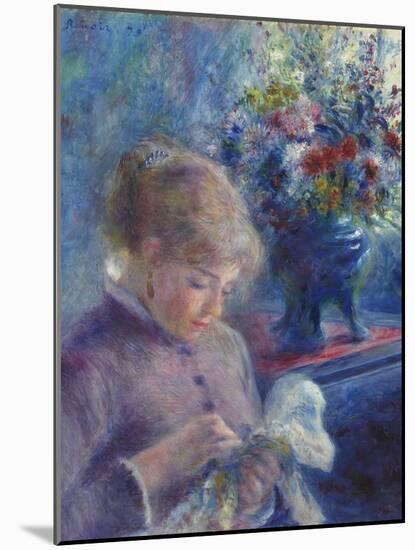 Young Woman Sewing, 1879-Pierre Auguste Renoir-Mounted Giclee Print