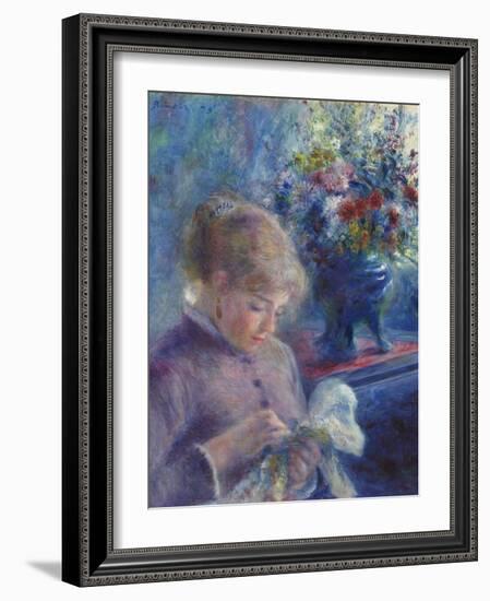 Young Woman Sewing, 1879-Pierre Auguste Renoir-Framed Giclee Print