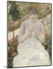 Young Woman Sewing in the Garden, 1880-1882-Mary Cassatt-Mounted Giclee Print