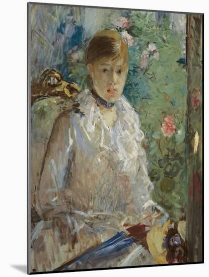 Young woman sitting in front of a window, called Summer, 1879-Berthe Morisot-Mounted Giclee Print