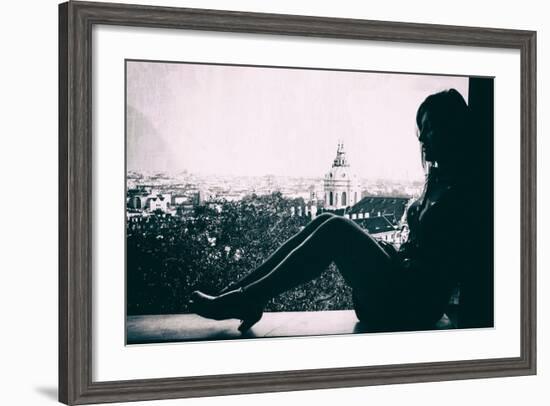 Young Woman Sitting-Rory Garforth-Framed Photographic Print