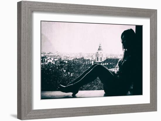 Young Woman Sitting-Rory Garforth-Framed Photographic Print