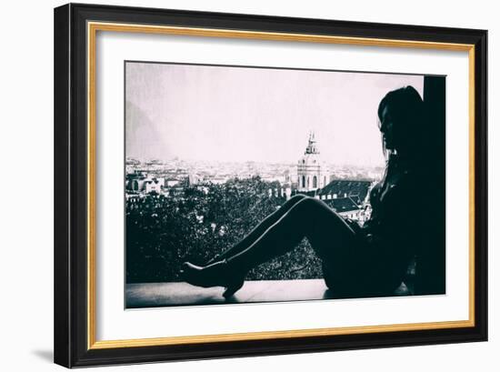 Young Woman Sitting-Rory Garforth-Framed Photographic Print