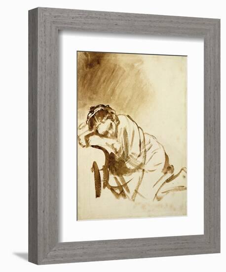 Young Woman Sleeping-Rembrandt van Rijn-Framed Giclee Print