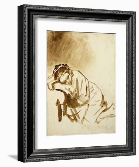 Young Woman Sleeping-Rembrandt van Rijn-Framed Giclee Print