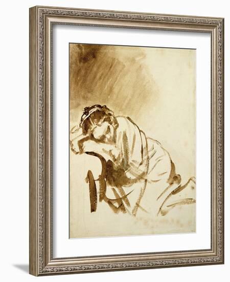 Young Woman Sleeping-Rembrandt van Rijn-Framed Giclee Print