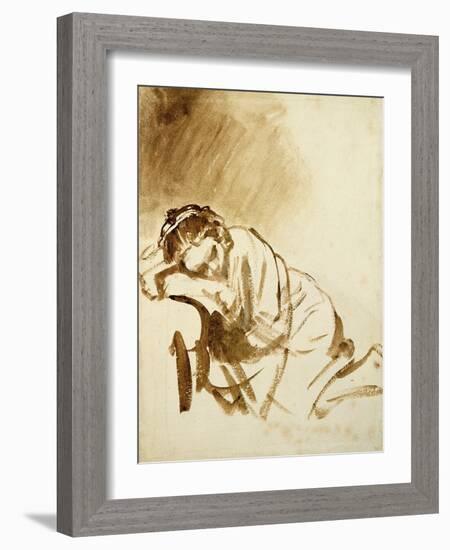 Young Woman Sleeping-Rembrandt van Rijn-Framed Giclee Print