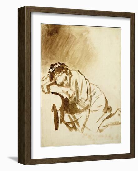 Young Woman Sleeping-Rembrandt van Rijn-Framed Giclee Print