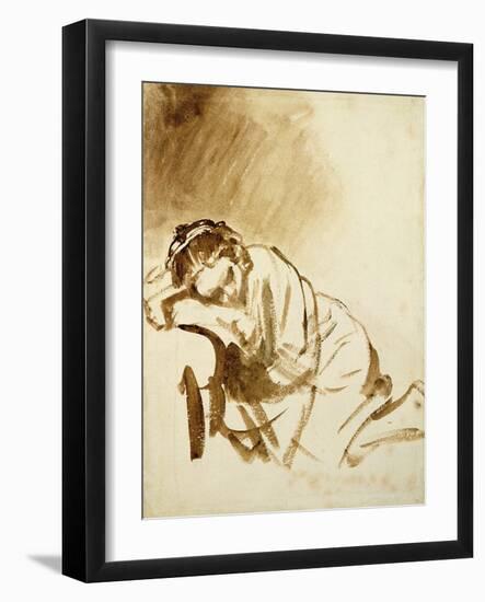 Young Woman Sleeping-Rembrandt van Rijn-Framed Giclee Print