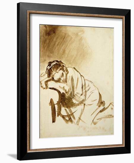 Young Woman Sleeping-Rembrandt van Rijn-Framed Giclee Print