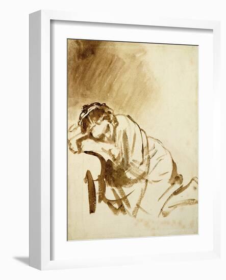 Young Woman Sleeping-Rembrandt van Rijn-Framed Giclee Print