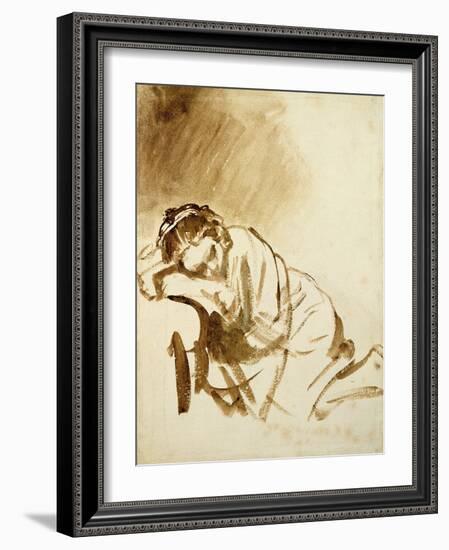 Young Woman Sleeping-Rembrandt van Rijn-Framed Giclee Print