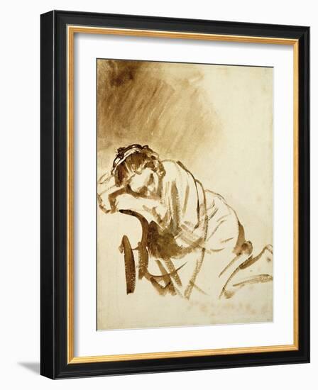 Young Woman Sleeping-Rembrandt van Rijn-Framed Giclee Print