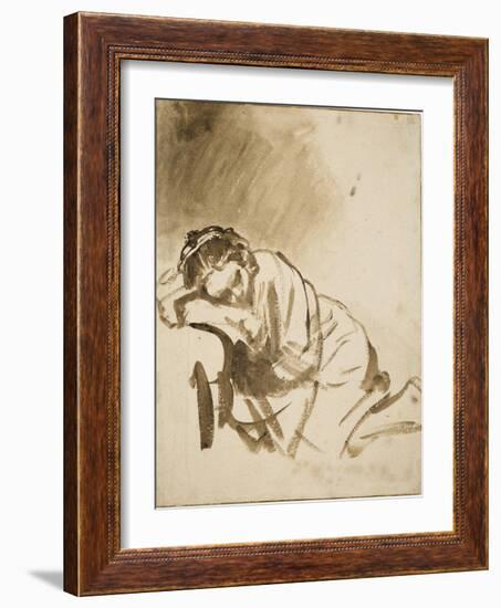 Young Woman Sleeping-Rembrandt van Rijn-Framed Art Print