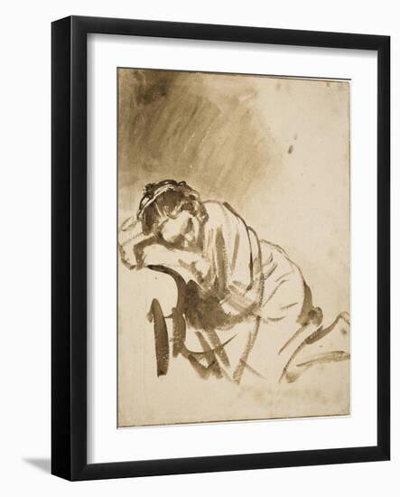 Young Woman Sleeping-Rembrandt van Rijn-Framed Art Print