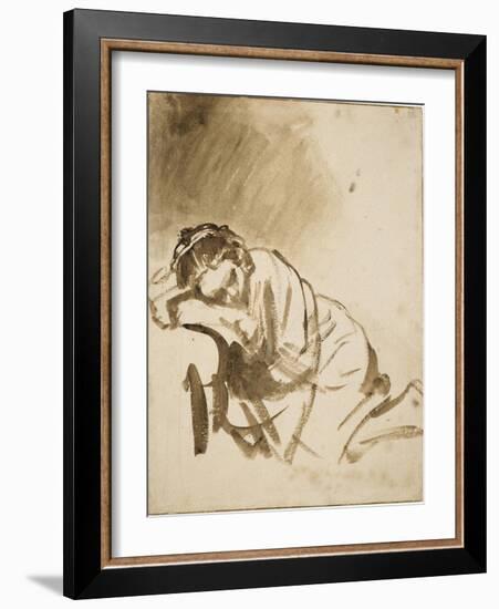 Young Woman Sleeping-Rembrandt van Rijn-Framed Art Print