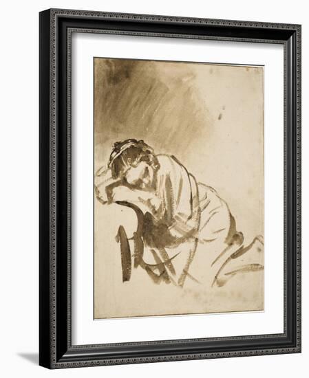 Young Woman Sleeping-Rembrandt van Rijn-Framed Art Print