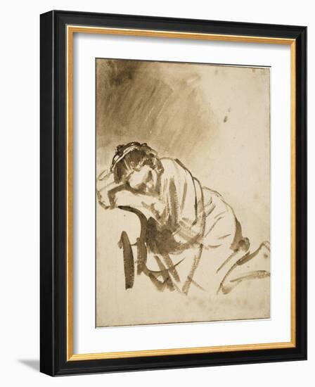 Young Woman Sleeping-Rembrandt van Rijn-Framed Art Print