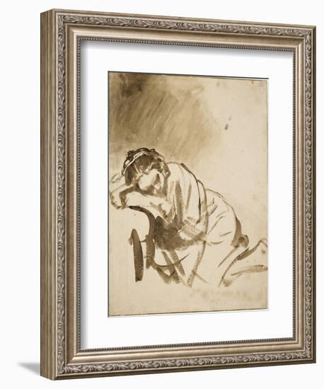 Young Woman Sleeping-Rembrandt van Rijn-Framed Art Print