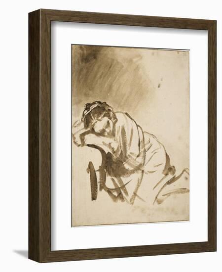 Young Woman Sleeping-Rembrandt van Rijn-Framed Art Print