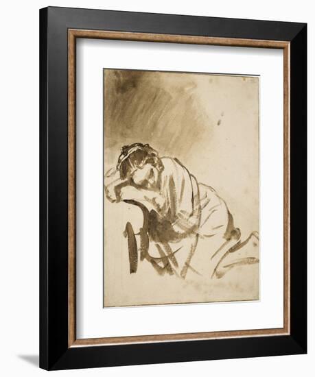 Young Woman Sleeping-Rembrandt van Rijn-Framed Art Print