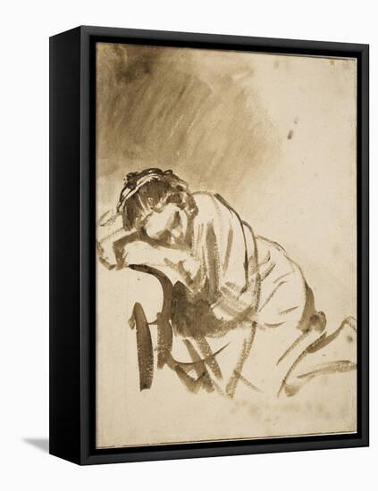 Young Woman Sleeping-Rembrandt van Rijn-Framed Stretched Canvas