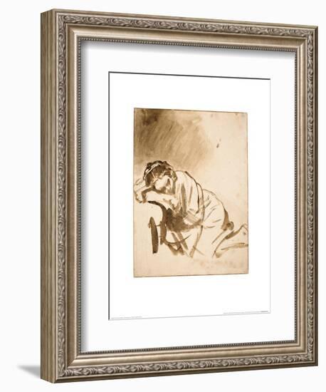 Young Woman Sleeping-Rembrandt van Rijn-Framed Art Print