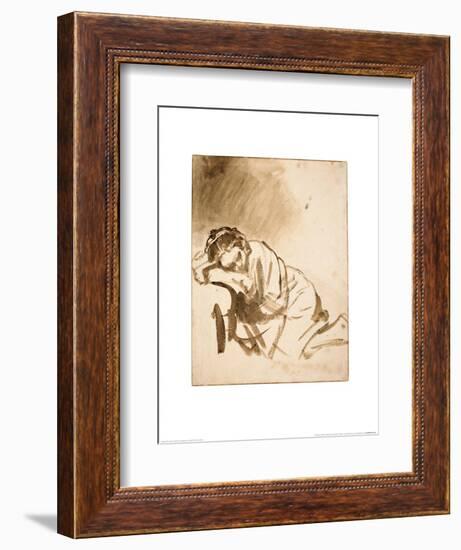 Young Woman Sleeping-Rembrandt van Rijn-Framed Art Print