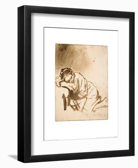 Young Woman Sleeping-Rembrandt van Rijn-Framed Art Print