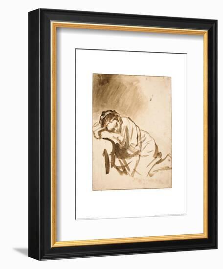 Young Woman Sleeping-Rembrandt van Rijn-Framed Art Print