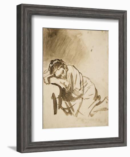 Young Woman Sleeping-Rembrandt van Rijn-Framed Art Print